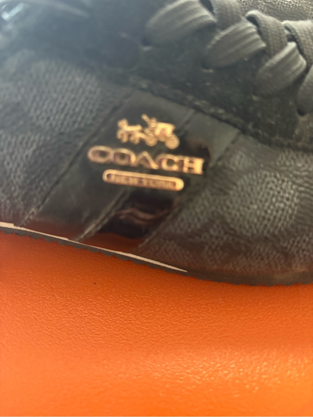 Coach Black Logo-Print Lace-Up Sneakers - Picture 2 of 7